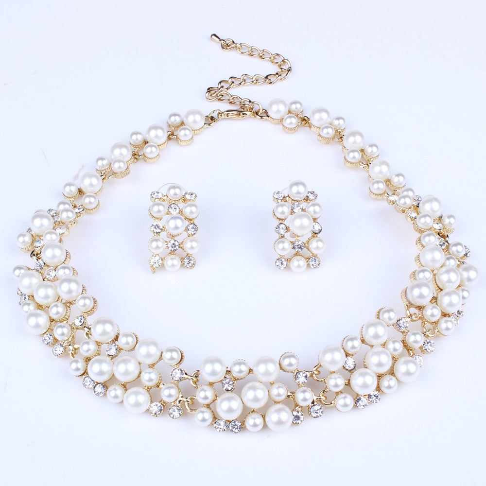 Ensemble de bijoux avec perles d'imitation