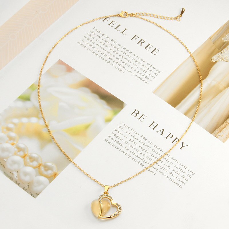 Ensemble de bijoux en forme de cœur