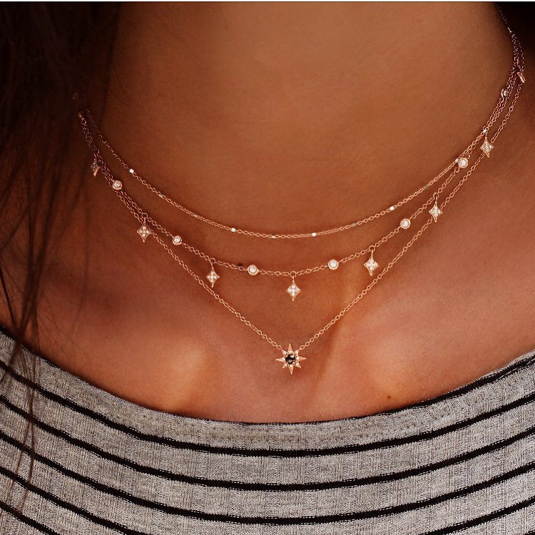 Collier triple avec pendentifs