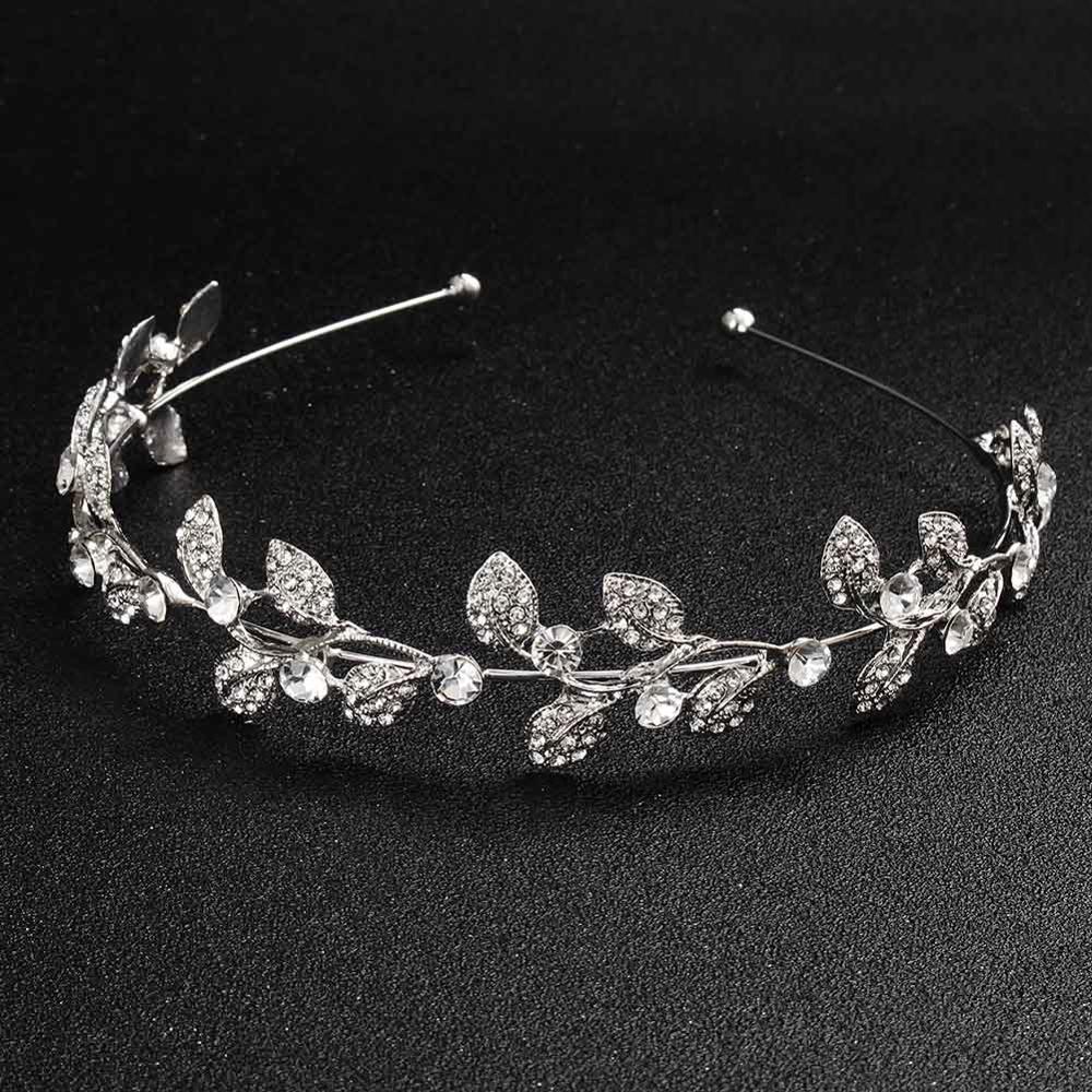 Bandeau pour cheveux - feuilles avec zircons