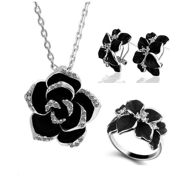 Ensemble avec motif de rose
