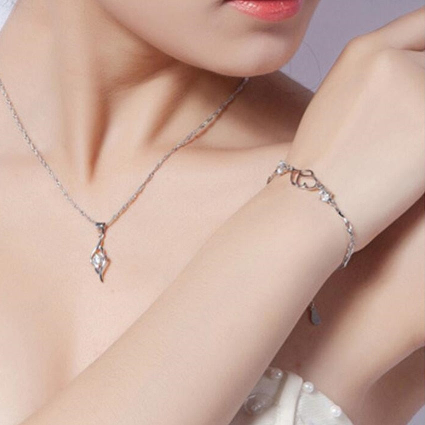Bracelet avec motif de cœur en argent