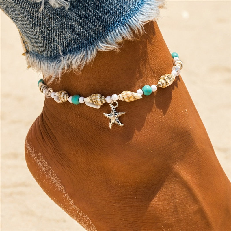 Bracelet de cheville avec des coquillages