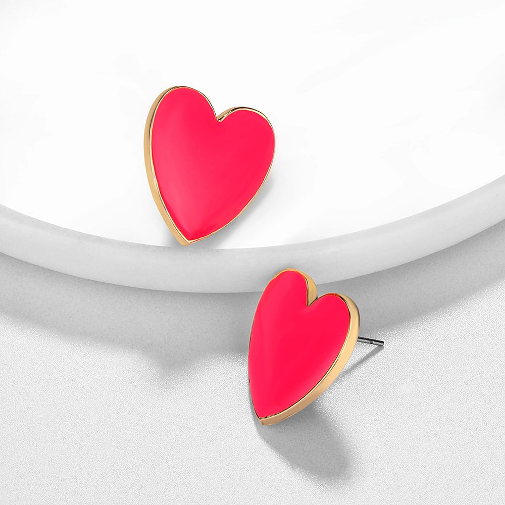 Boucles d'oreilles - cœurs colorés