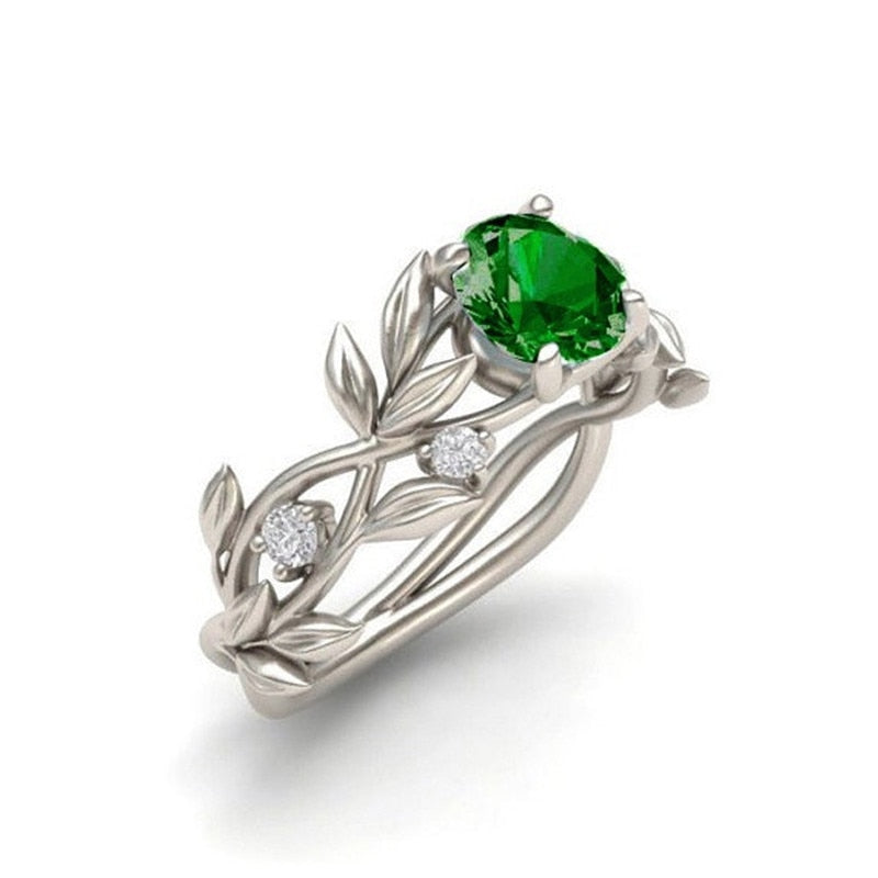 Bague motif feuille