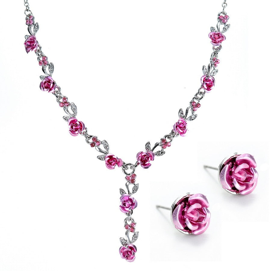 Ensemble avec motif de rose