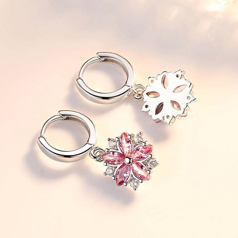 Boucles d'oreilles avec motif floral