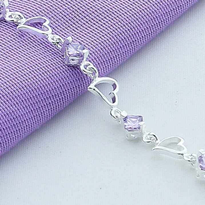 Bracelet en argent - cœurs