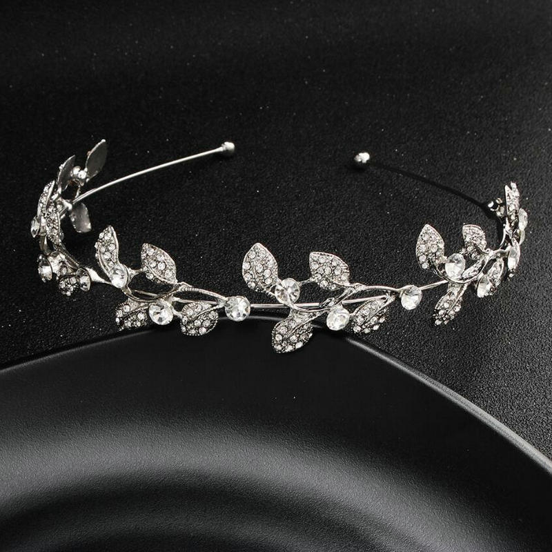 Bandeau pour cheveux - feuilles avec zircons