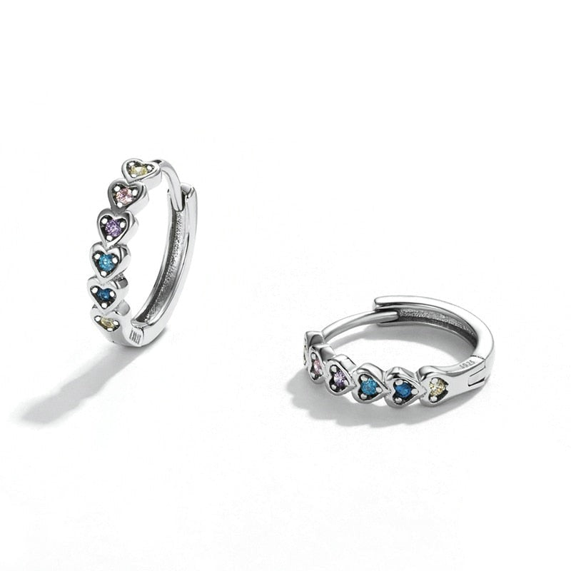Boucles d'oreilles rondes - cœurs