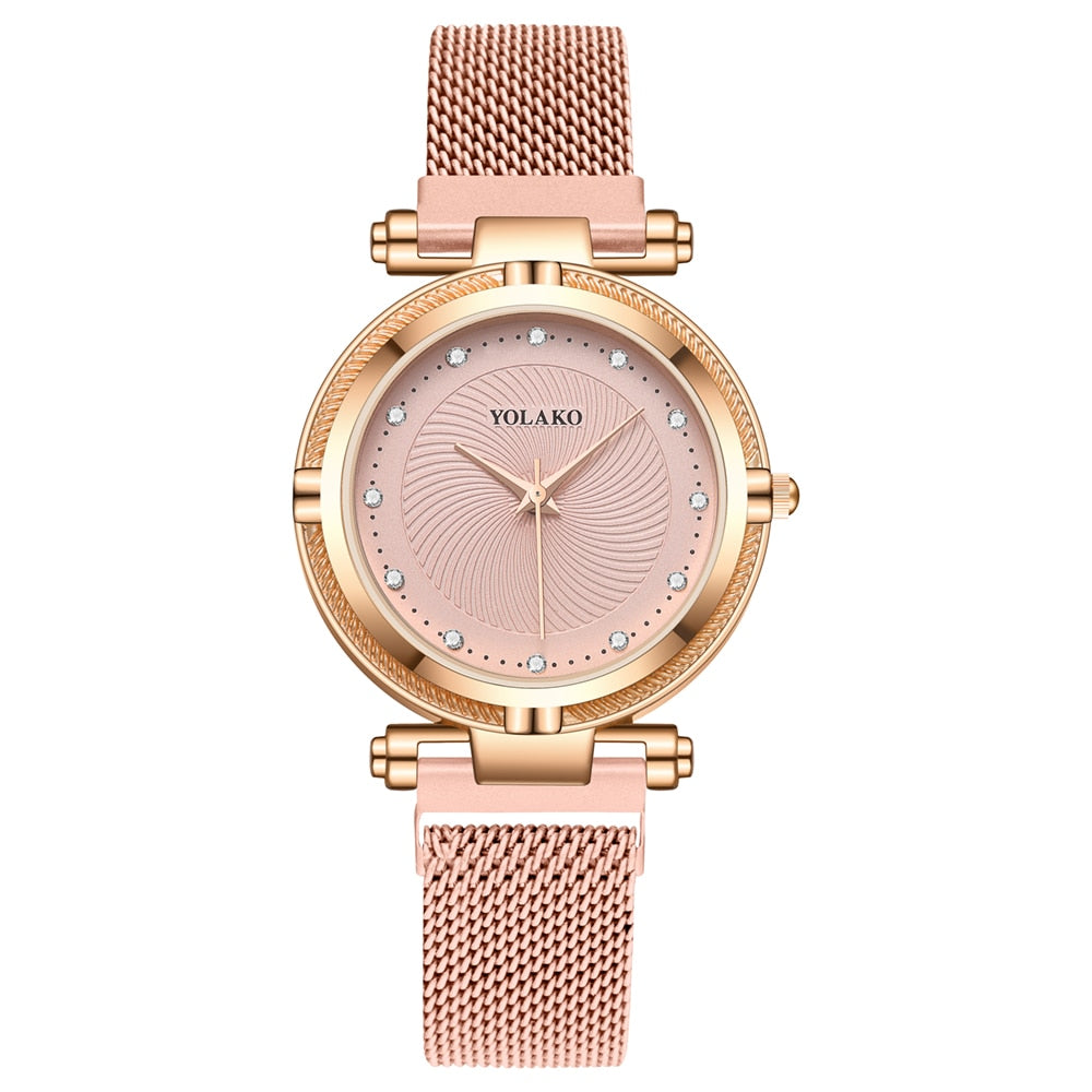 Montre pour dames en quartz avec cristaux
