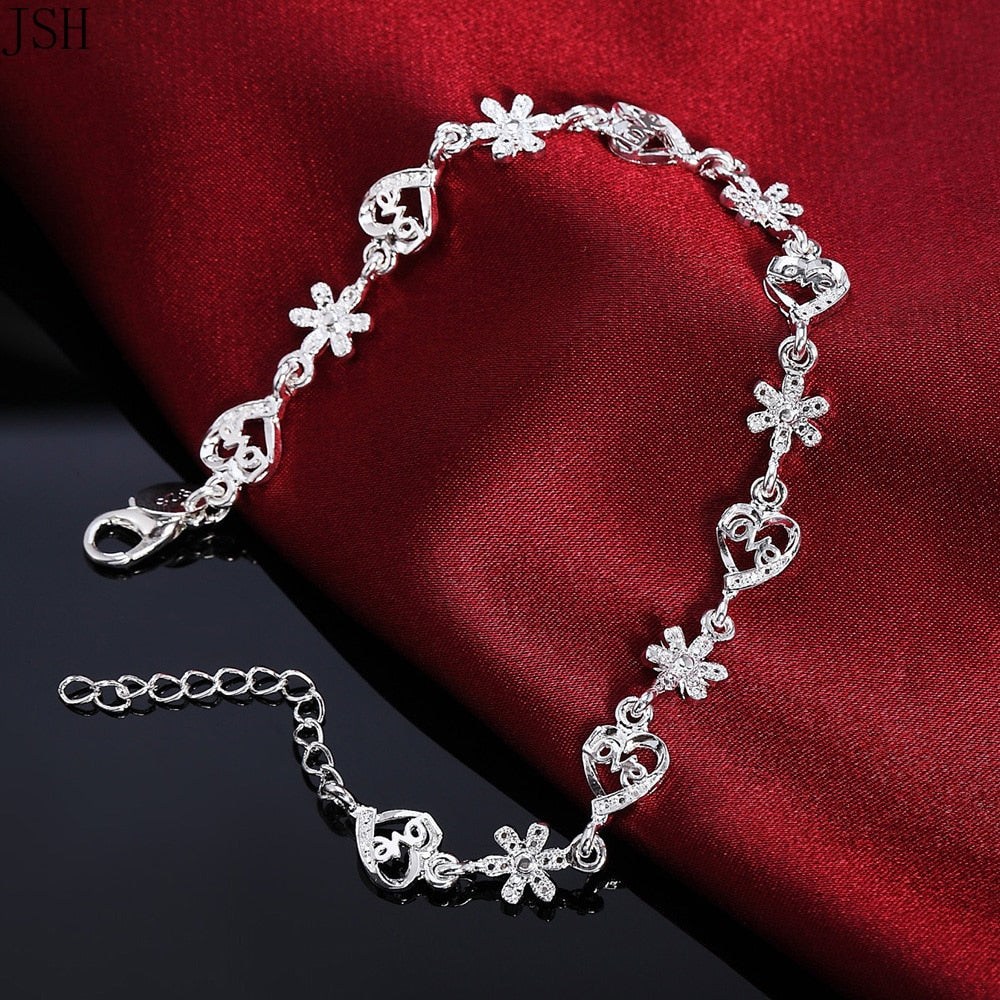 Bracelet en argent avec zircons
