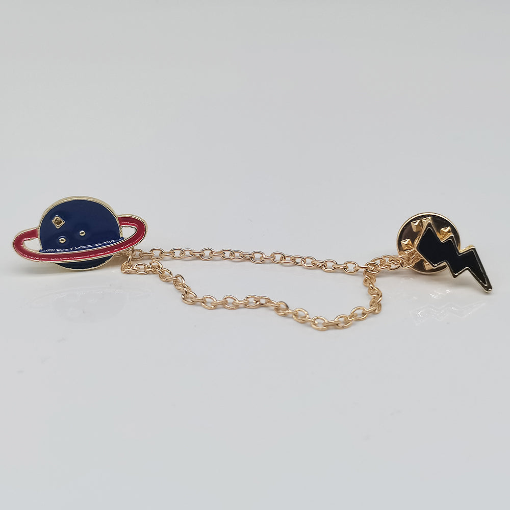 Broche en chaîne - motif planète