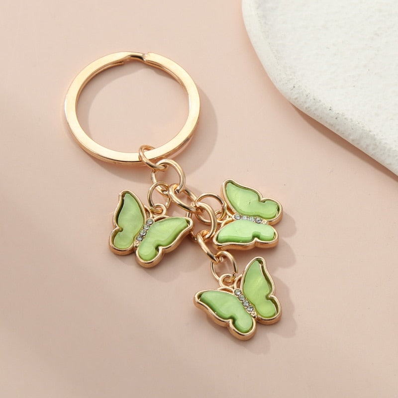 Porte-clés avec motif de papillon