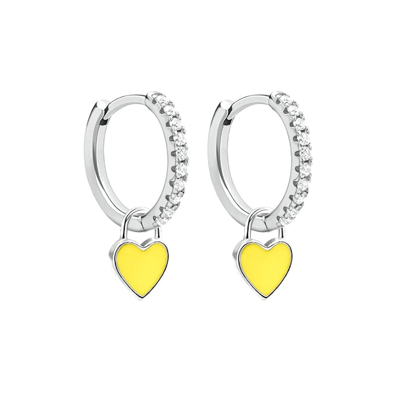 Boucles d'oreilles en argent avec des cœurs