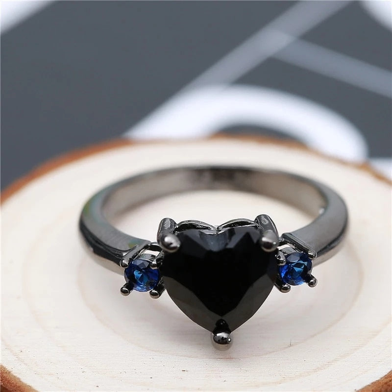 Bague cœur noir