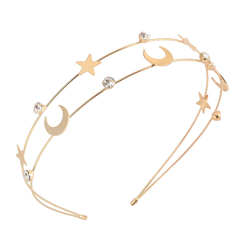 Bandeau pour cheveux - étoiles et lunes