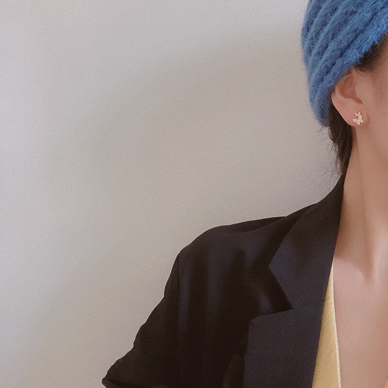 Boucles d'oreilles papillon minimalistes