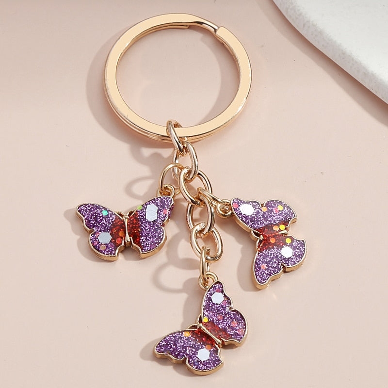 Porte-clés avec motif de papillon