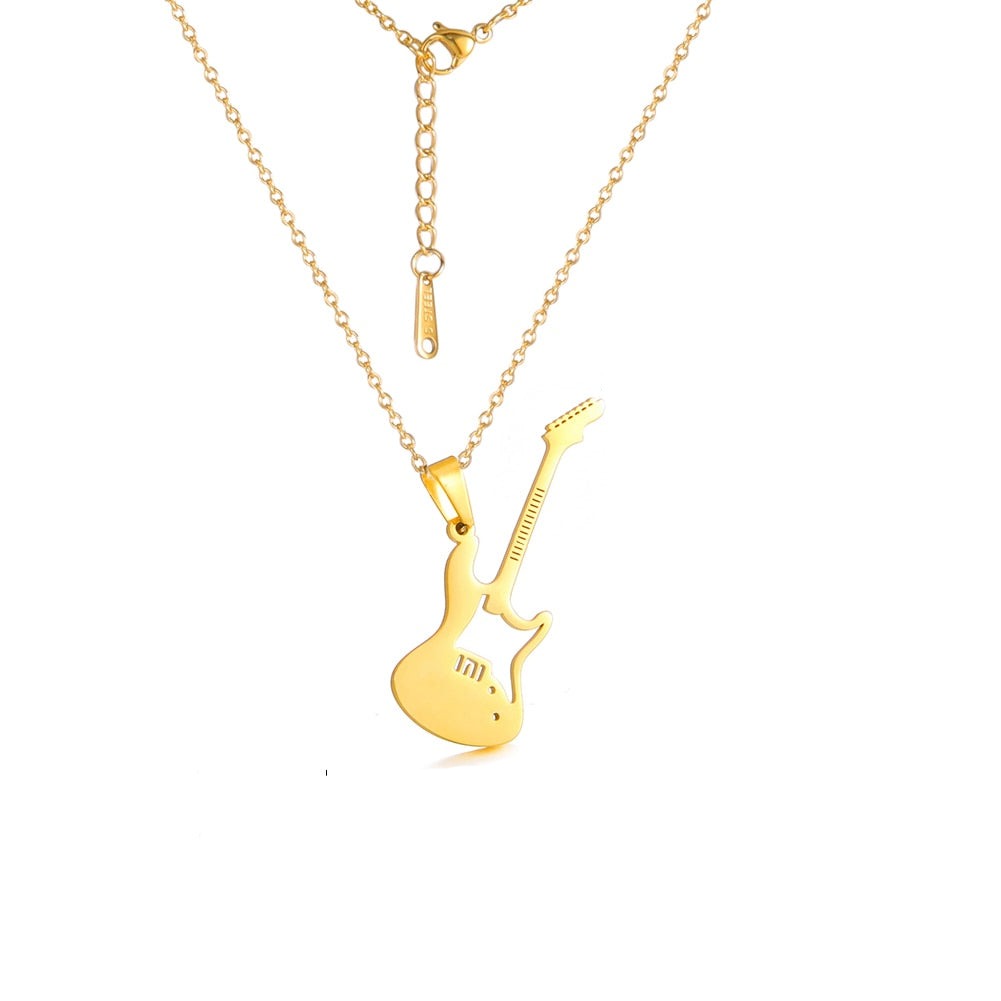 Collier avec pendentif en forme de guitare