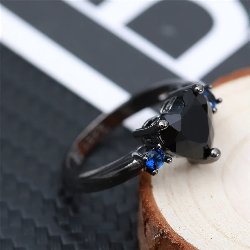 Bague cœur noir