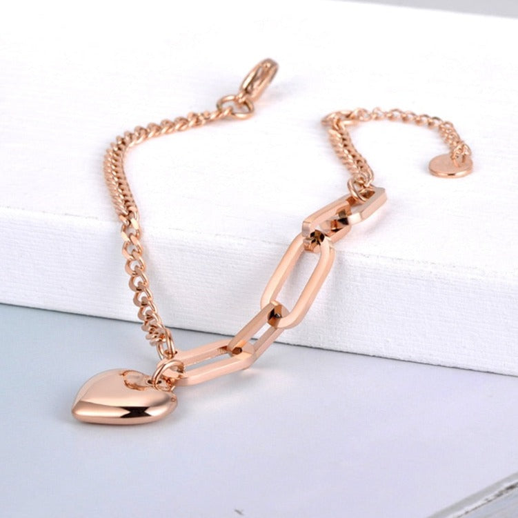 Bracelet - chaine avec un cœur