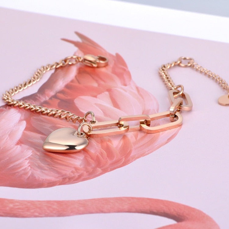 Bracelet - chaine avec un cœur