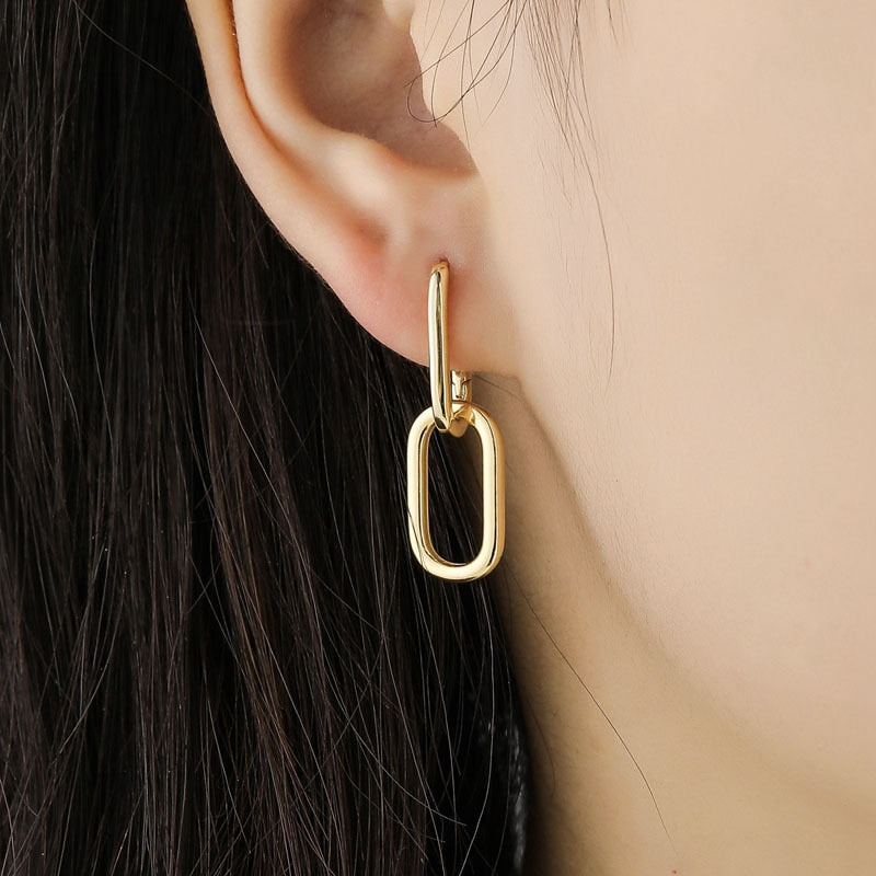 Boucles d'oreilles géométriques en argent