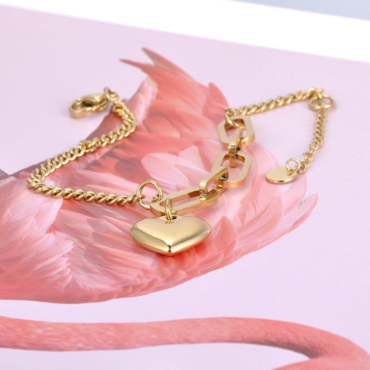 Bracelet - chaine avec un cœur