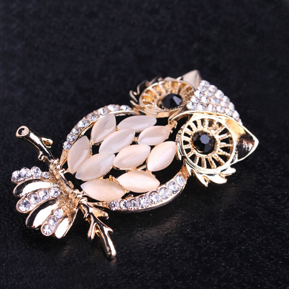 Broche - hibou avec zircone