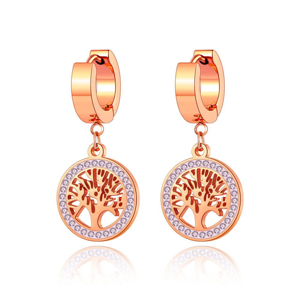 Boucles d'oreilles pendantes - Arbre de vie