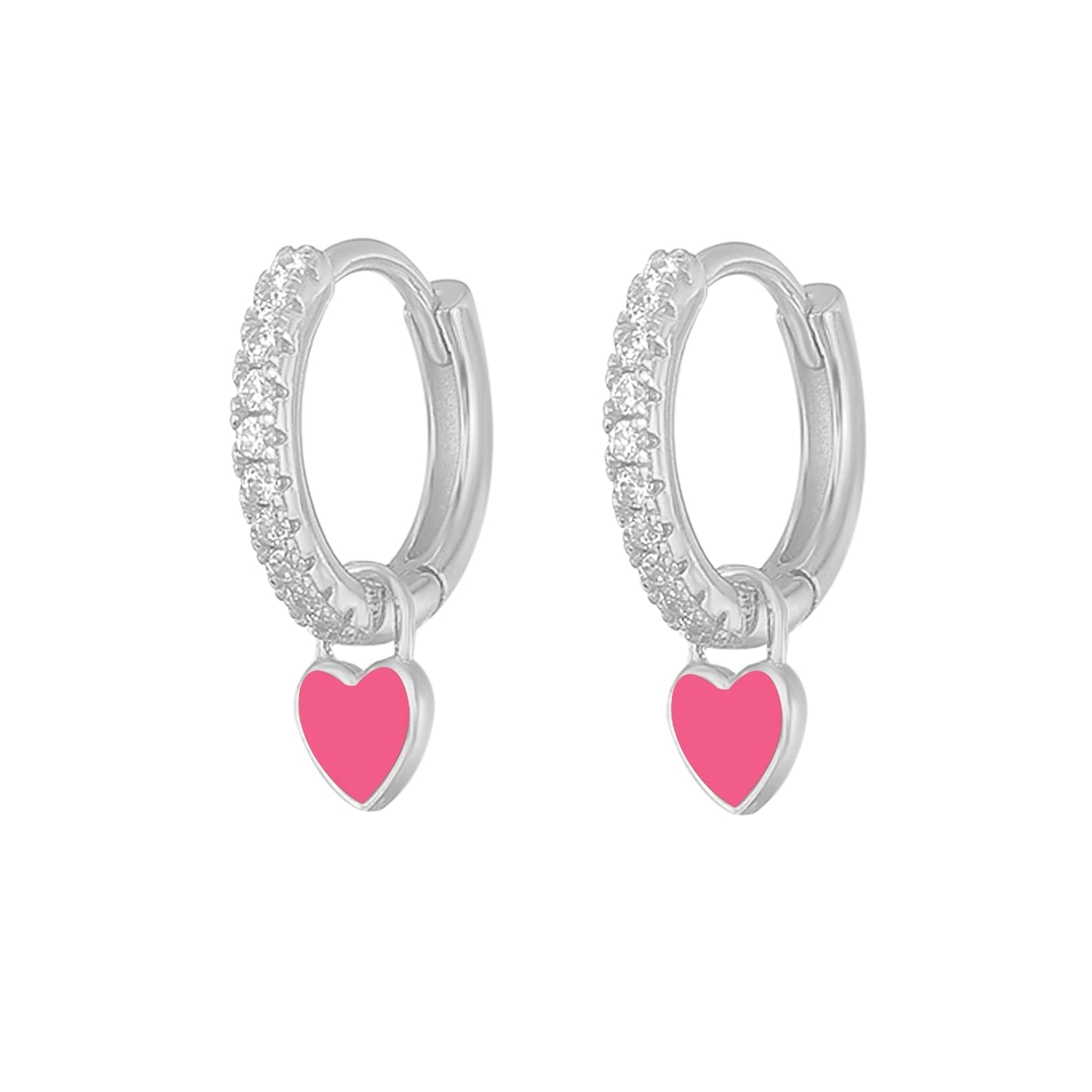 Boucles d'oreilles en argent avec des cœurs
