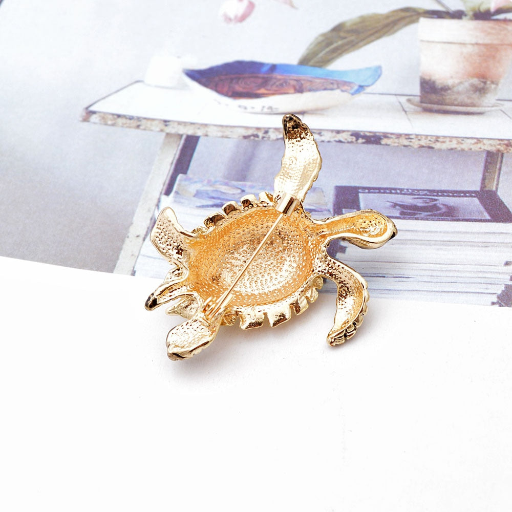 Broche de tortue avec zirconia
