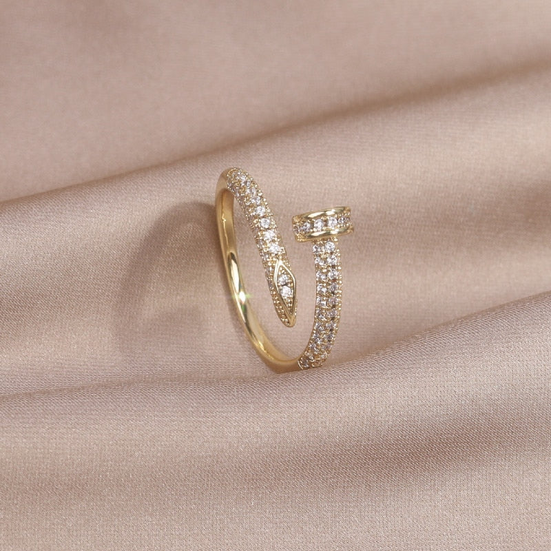 Bague ouverte avec zircons