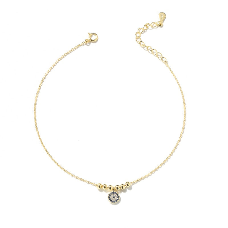 Bracelet de cheville boho argenté délicat