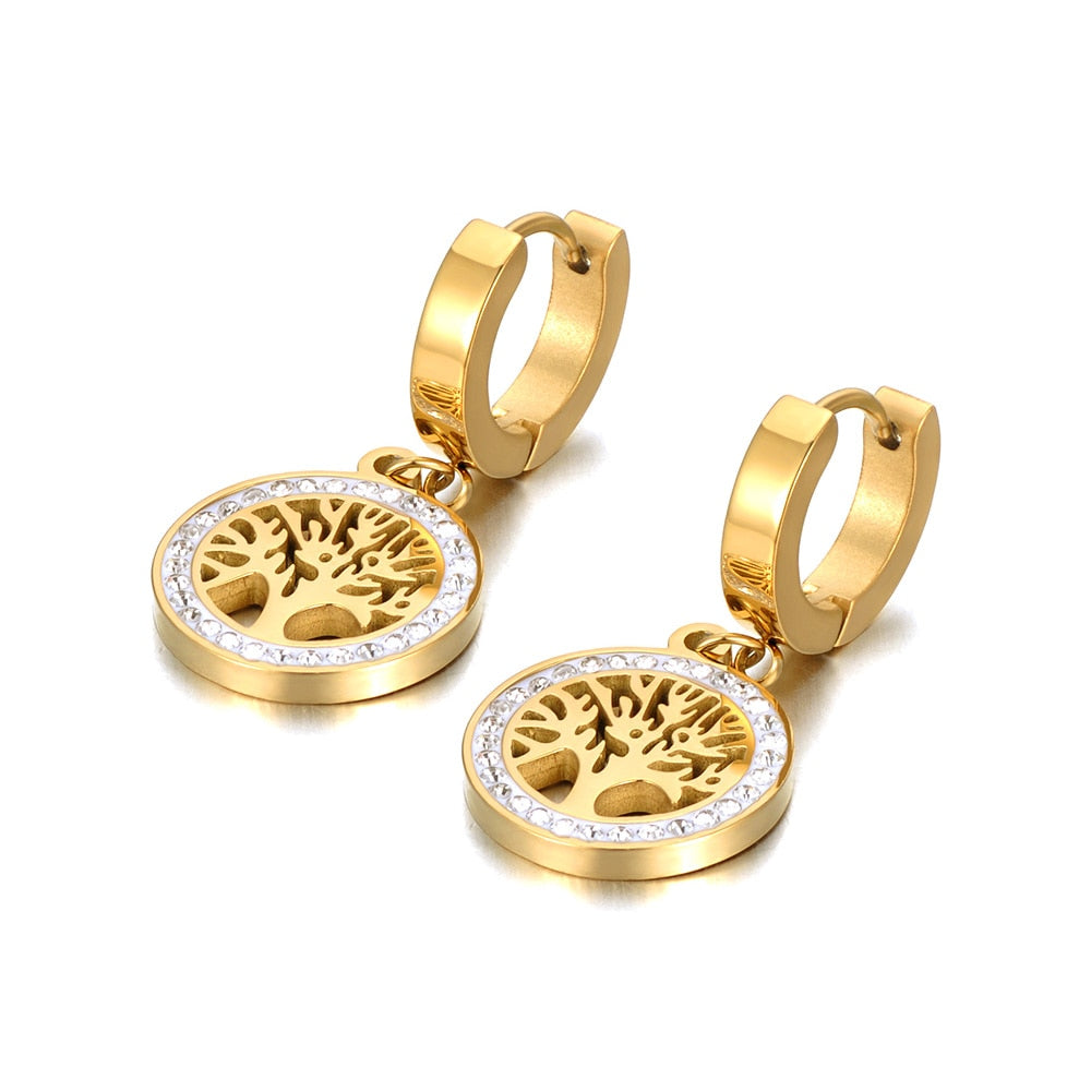 Boucles d'oreilles pendantes - Arbre de vie