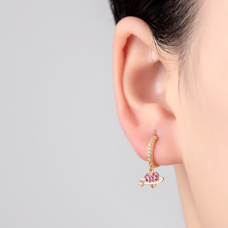 Boucles d'oreilles - étoile et cœur