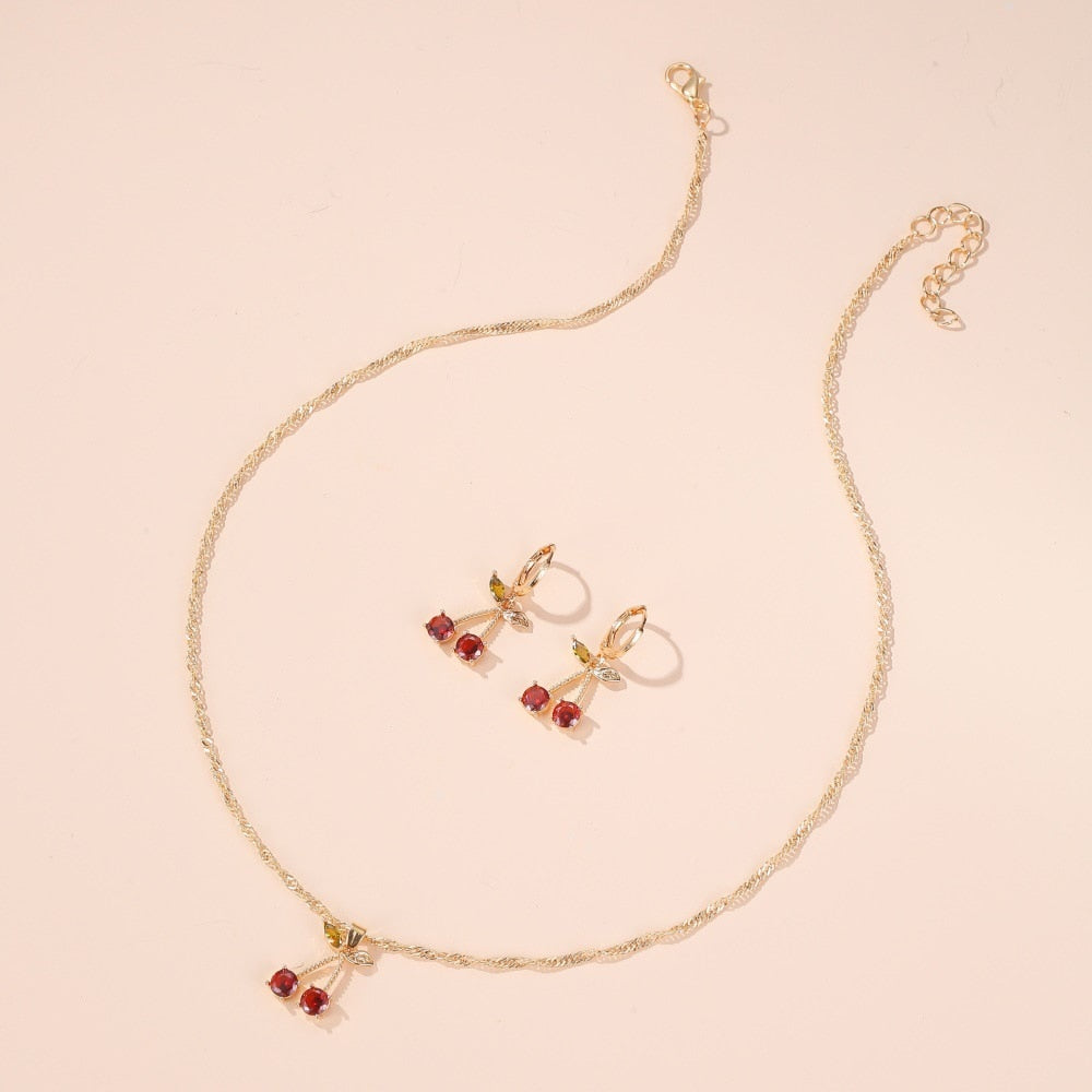 Ensemble de bijoux - cerises