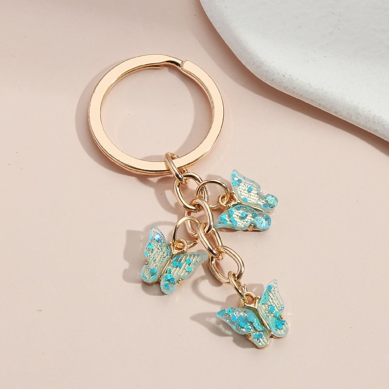 Porte-clés avec motif de papillon