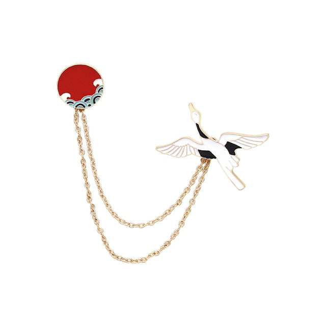 Épingle avec une chaîne - oiseau