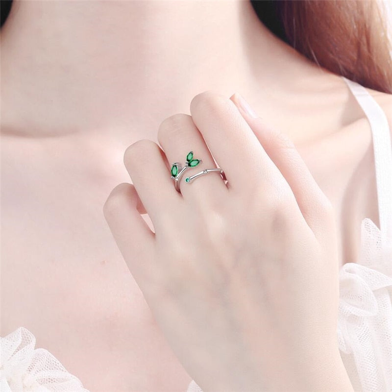 Bague avec motif de plante