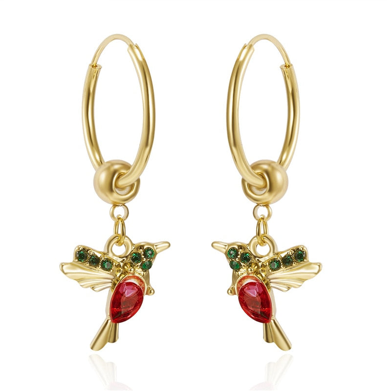 Boucles d'oreilles colibri