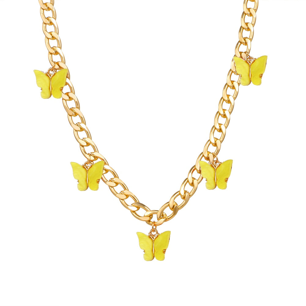 Collier en chaîne papillon