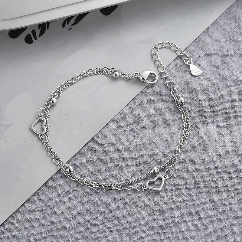 Bracelet double cœur