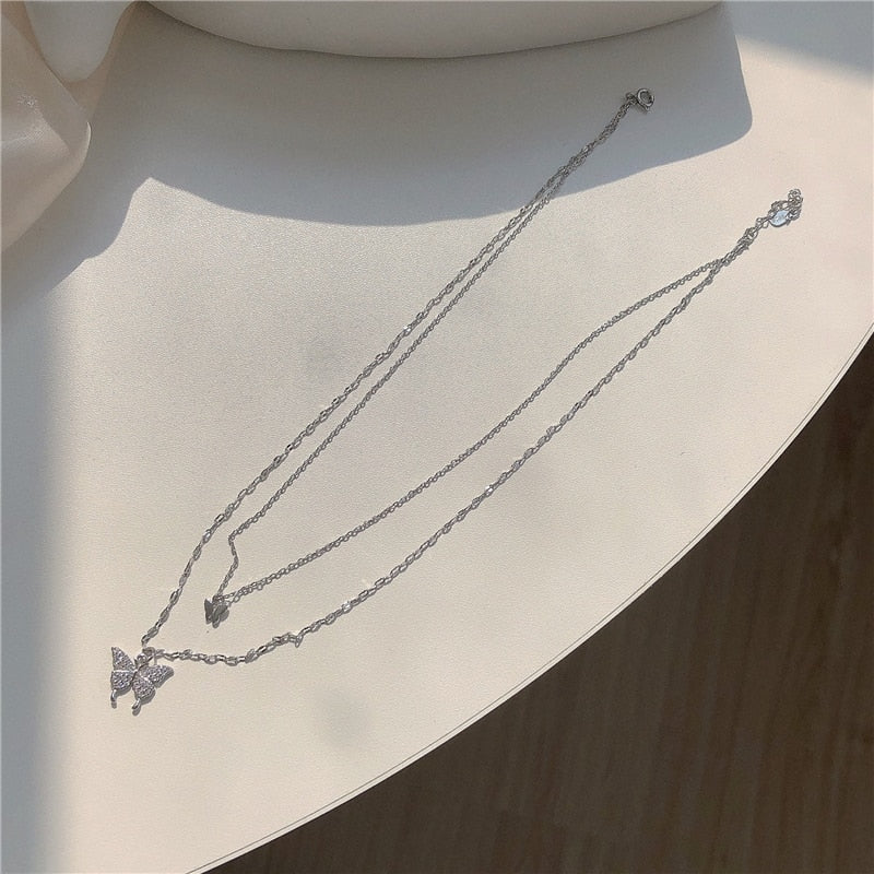 Collier double - papillon