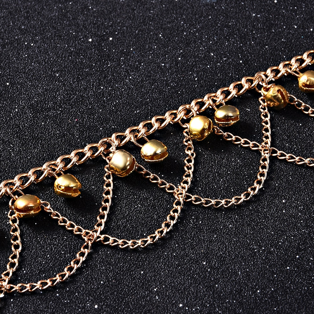 Bracelet de cheville boho avec des cloches