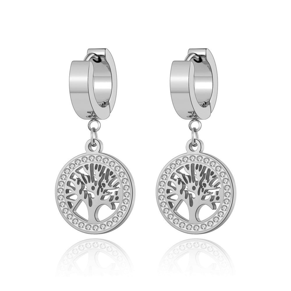 Boucles d'oreilles pendantes - Arbre de vie