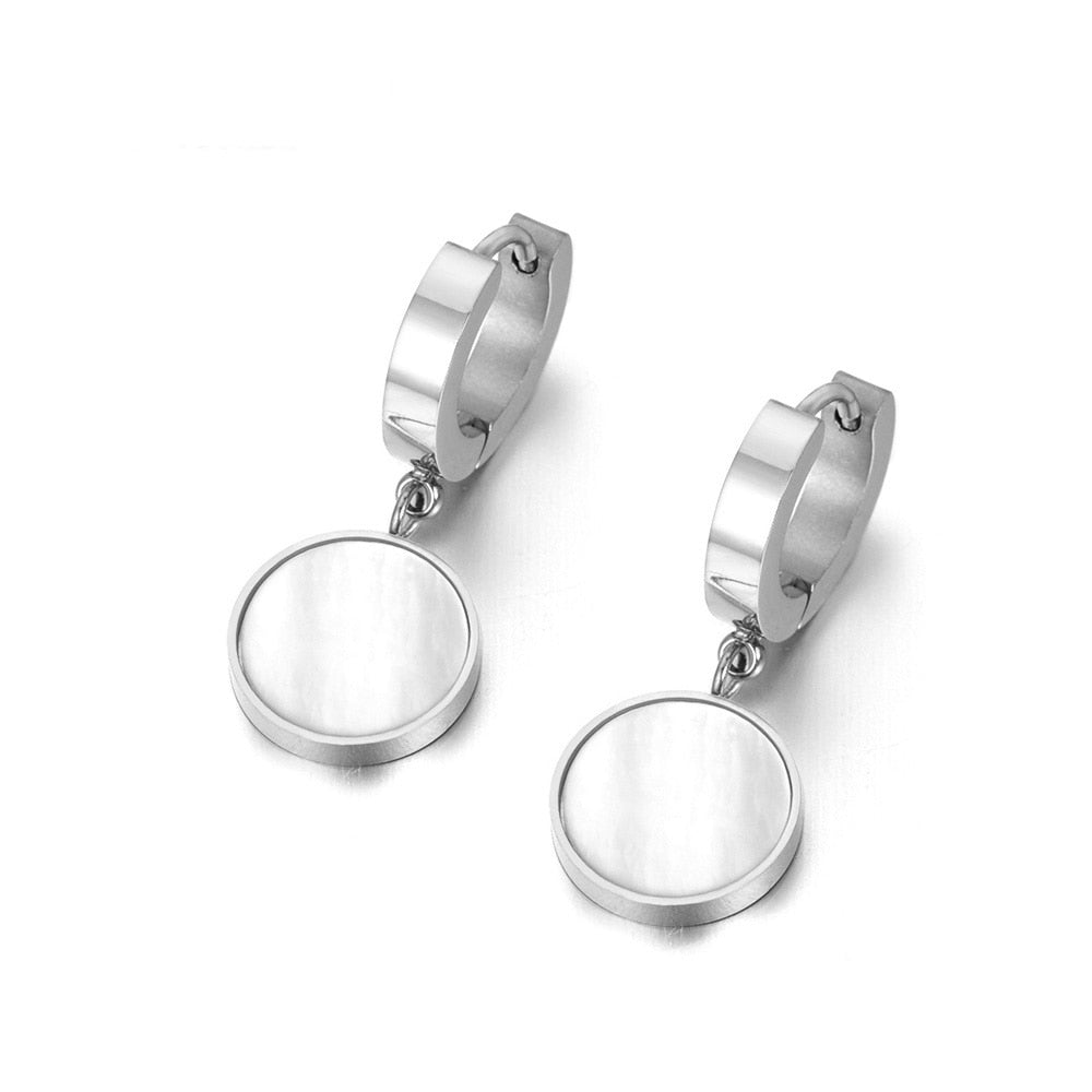 Boucles d'oreilles pendantes rondes