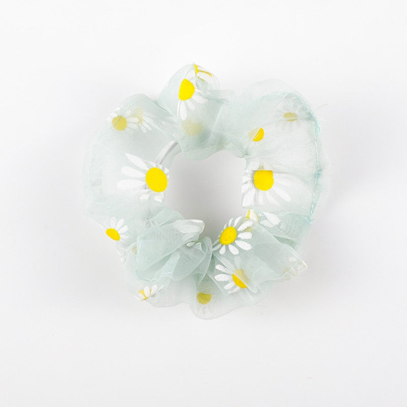 Élastique à cheveux en tissu pour fille avec motif fleur
