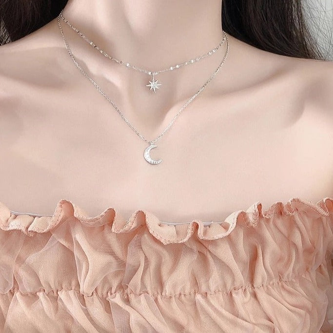 Collier - étoile et lune